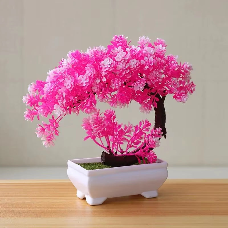 Artificial Plants Bonsai Simulated Tree Potted Plants Fake Flowers Table Potted Ornaments