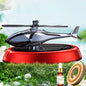 Solar Powered Rotation Helicopter Solar Aromatherapy Car Air Freshener Alloy+Abs Wooden Fragrance Auto Aroma Diffuser
