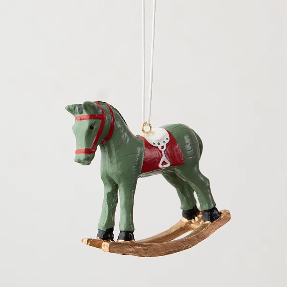 Christmas Tree Christmas Tree Christmas Painted Resin Rocking Horse Pendant Christmas Tree DIY Decoration Hanging Decoration Arr