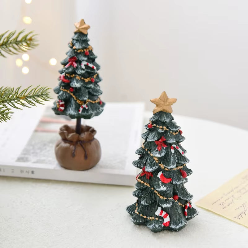 Christmas Decoration Ornaments Resin Mini Desktop Christmas Tree Ornaments Christmas Gifts Gifts