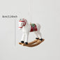 Christmas Tree Christmas Tree Christmas Painted Resin Rocking Horse Pendant Christmas Tree DIY Decoration Hanging Decoration Arr