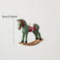Christmas Tree Christmas Tree Christmas Painted Resin Rocking Horse Pendant Christmas Tree DIY Decoration Hanging Decoration Arr