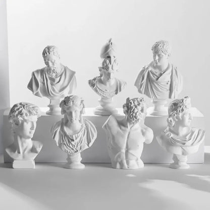 New Mini Figurine Plaster Statue Greek Mythology Celebrities Famous Sculpture Drawing Practice Gypsum Bust Portraits Home Decor