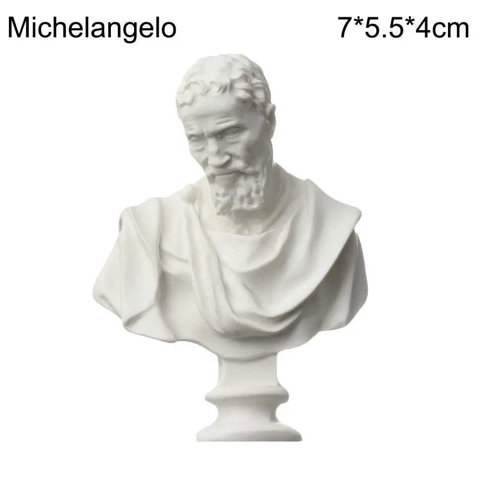 New Mini Figurine Plaster Statue Greek Mythology Celebrities Famous Sculpture Drawing Practice Gypsum Bust Portraits Home Decor