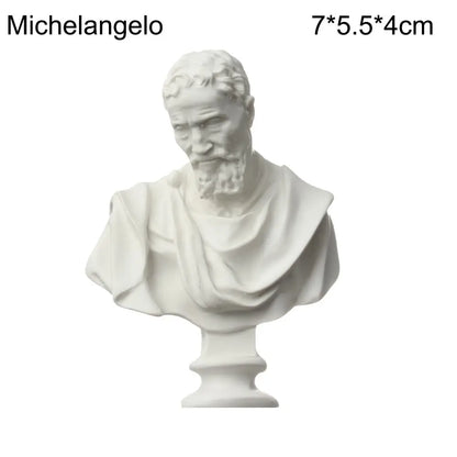 New Mini Figurine Plaster Statue Greek Mythology Celebrities Famous Sculpture Drawing Practice Gypsum Bust Portraits Home Decor