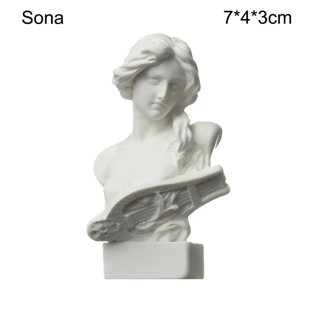 New Mini Figurine Plaster Statue Greek Mythology Celebrities Famous Sculpture Drawing Practice Gypsum Bust Portraits Home Decor