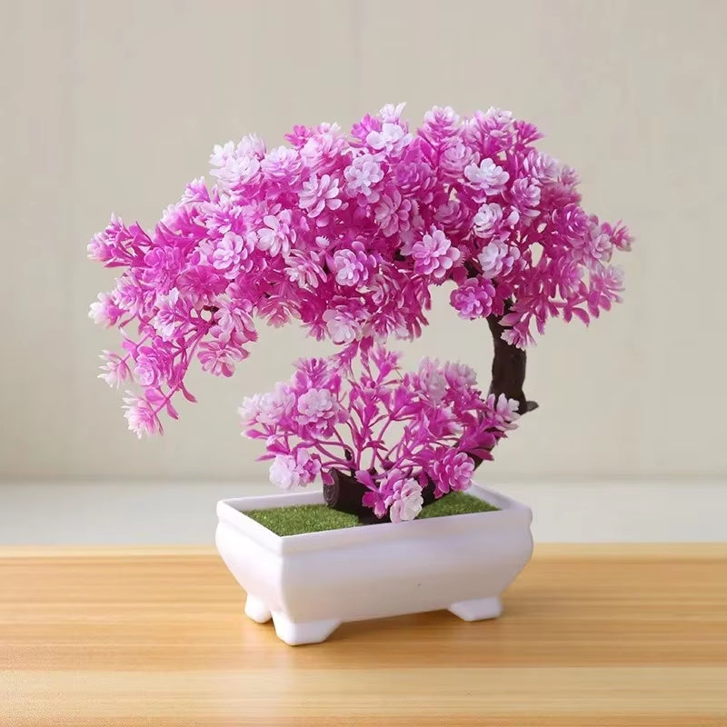 Artificial Plants Bonsai Simulated Tree Potted Plants Fake Flowers Table Potted Ornaments