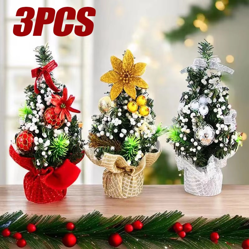 3PCS Christmas Tree Mini Christmas Tree Desktop Decorations Window Decorations Christmas Children'S Gifts Christmas Decorations